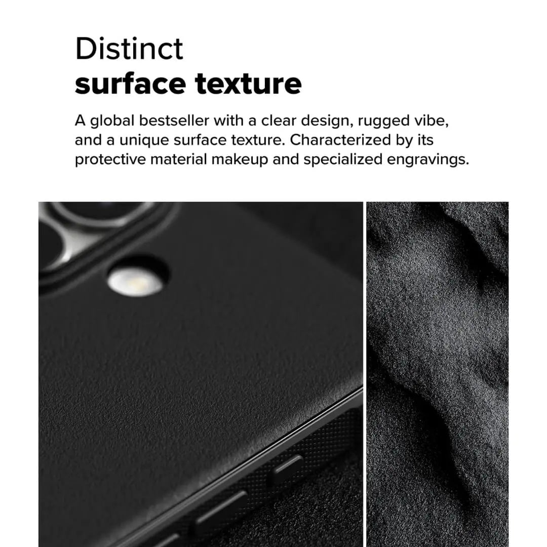 Ringke Onyx case is distinct with unique surface texture gives rugged vibe
