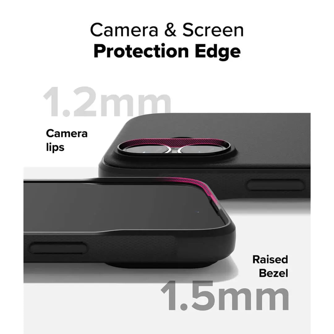 Ringke case is compatible with Ringke Camera and Screen protection with its raised bezel