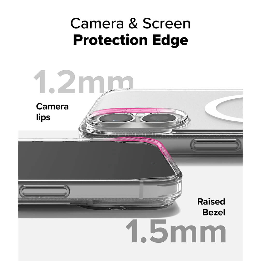 Ringke case is compatible with Ringke Camera and Screen protection with its raised bezel