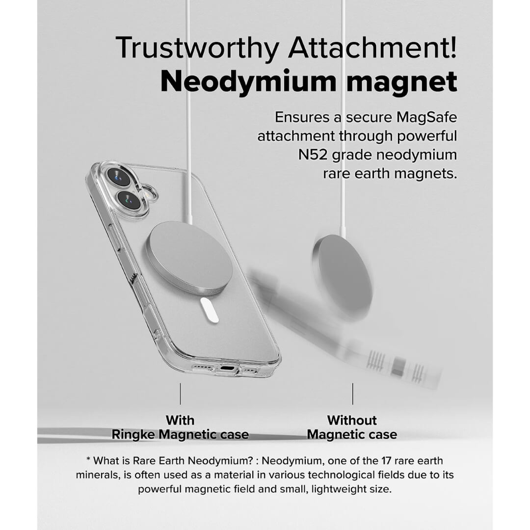 Ringke iPhone 16 Plus case is designed with Neodymium magnet for powerful attachment