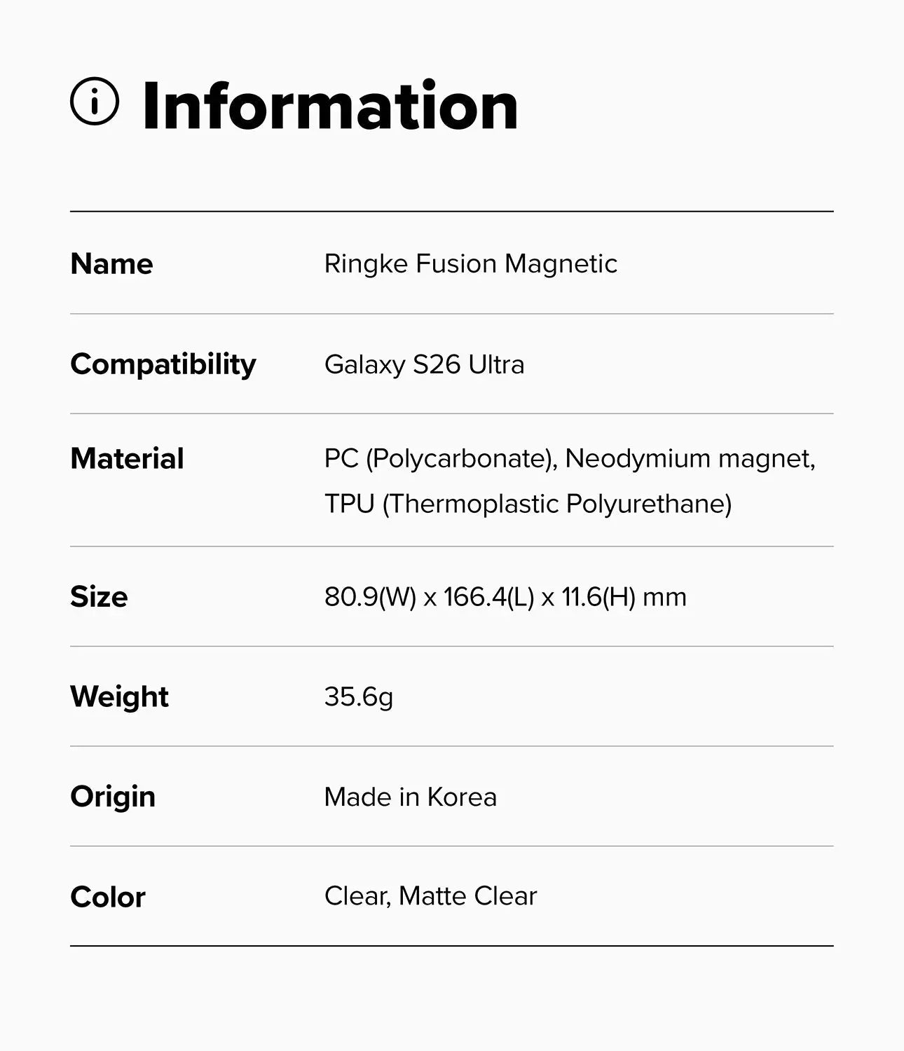 Ringke Galaxy S26 Ultra Fusion Magnetic Matte Clear Case - Gadgets Online NZ Ltd