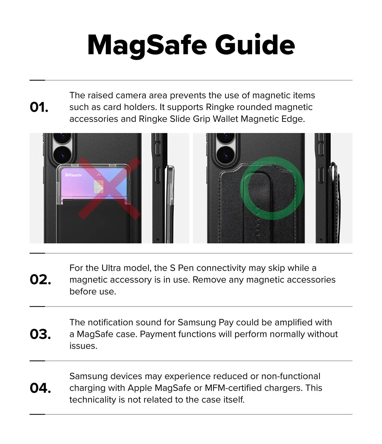 MagSafe guide with smartphone illustrations and text on a white background