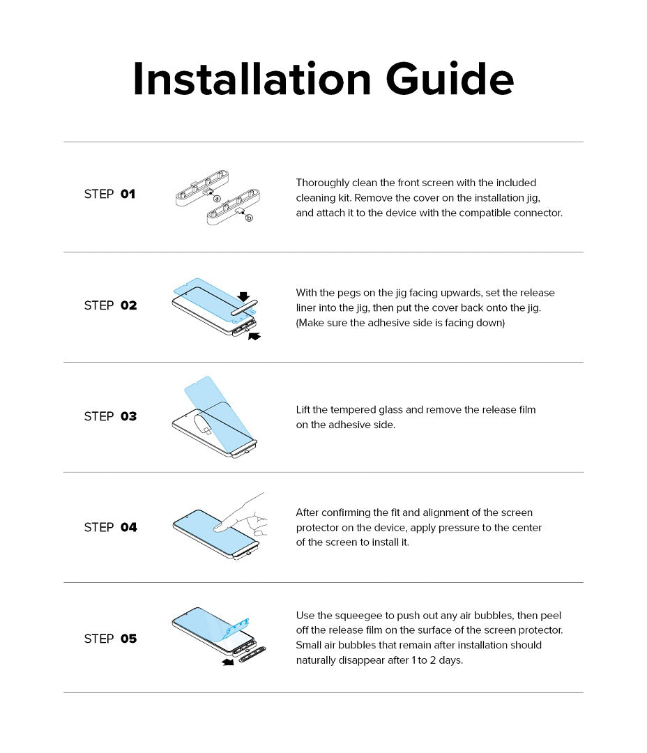 Installation guide for iPhone Glass Screen Protector 