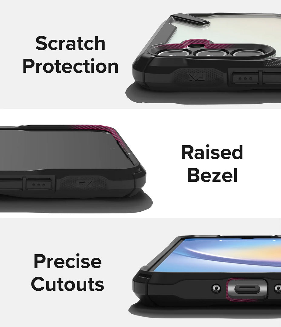 Scratch Protection, raised bezel and precise cutouts for A34 case