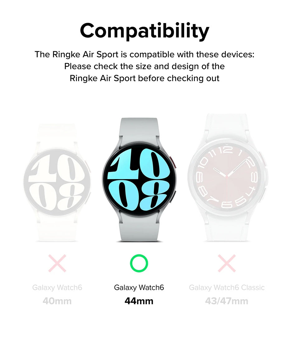 Samsung Galaxy Watch 6 44MM Air Sports Black Case by Ringke