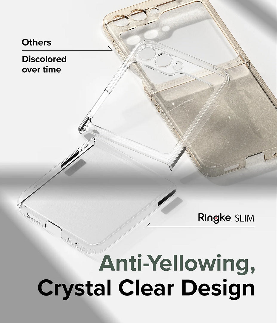 Anti-Yellowing crystal clear design Ringke Slim Case for Z flip5