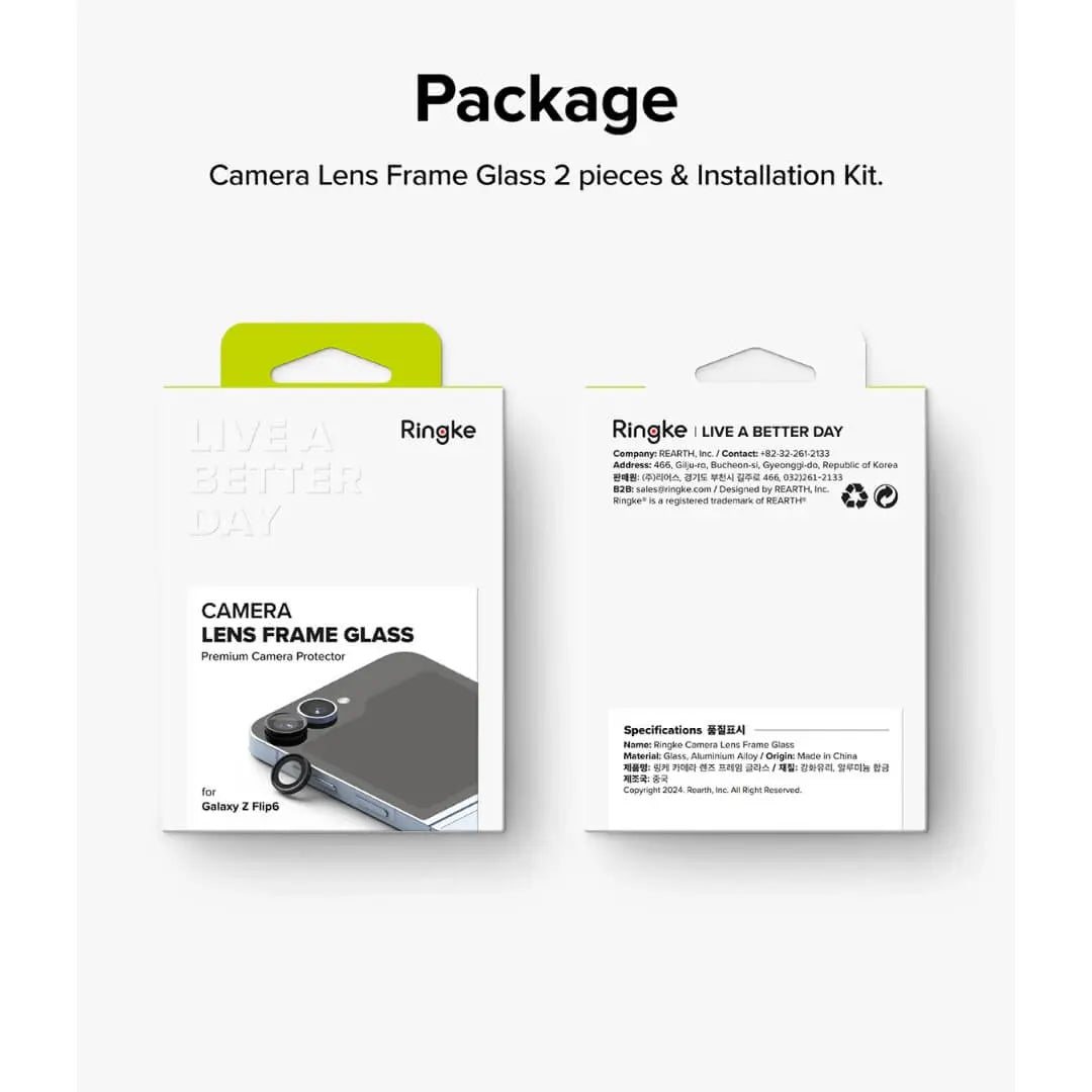 Samsung Galaxy Z Flip 6 Camera Lens Frame Glass 2 pack Ringke