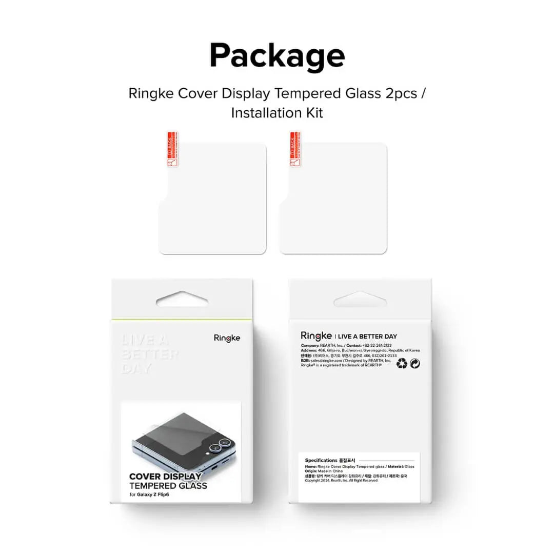 Samsung Galaxy Z Flip 6 Cover Display Protector Glass 2 pack Ringke