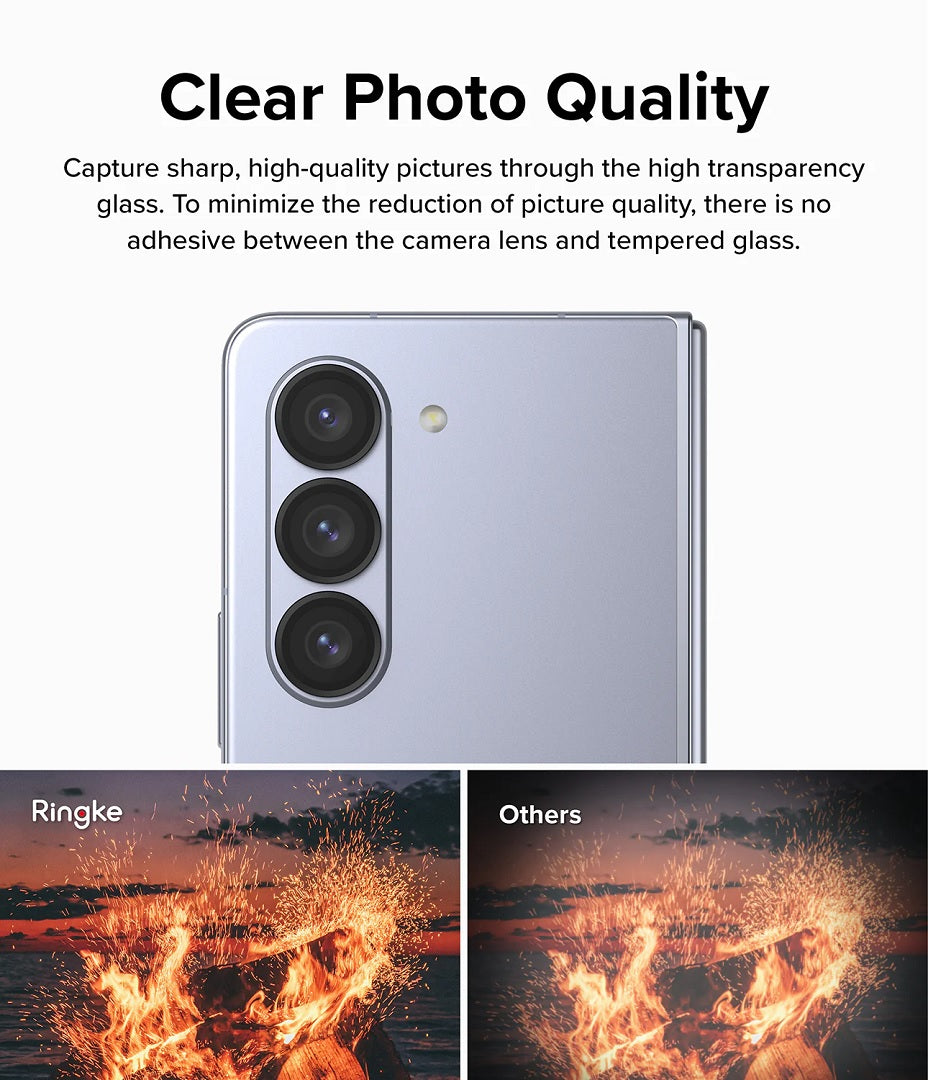 Samsung Galaxy Z Fold 5 Camera Lens Frame Glass Black by Ringke