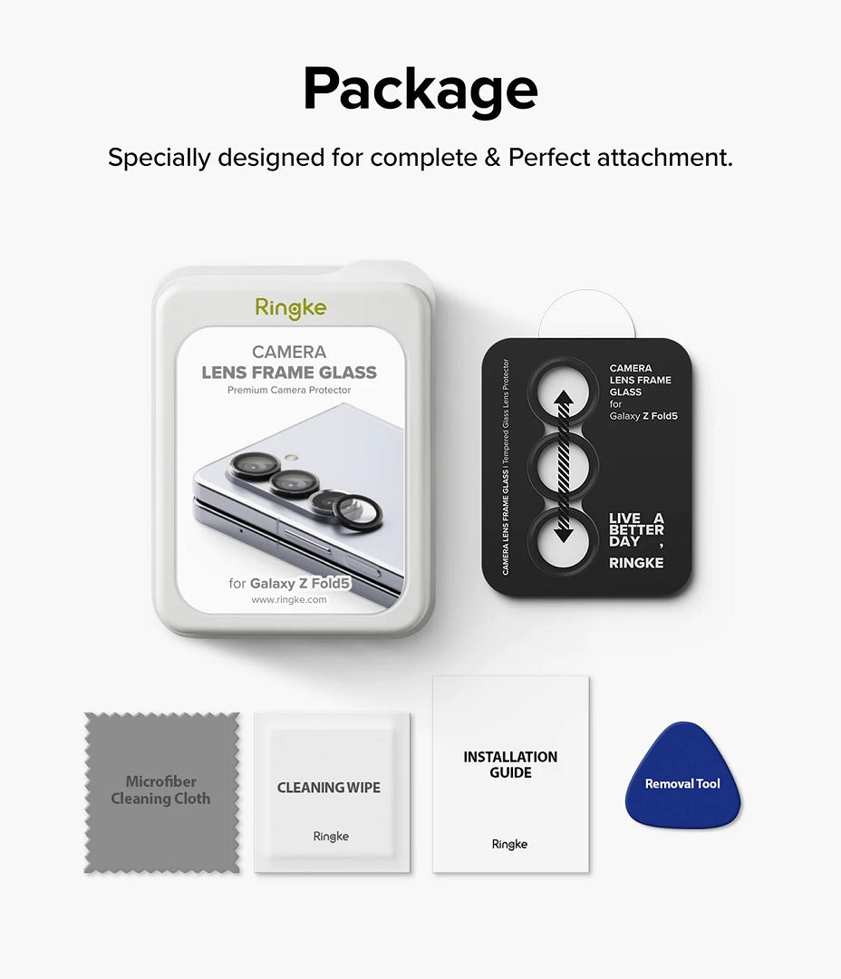 Samsung Galaxy Z Fold 5 Camera Lens Frame Glass Black by Ringke