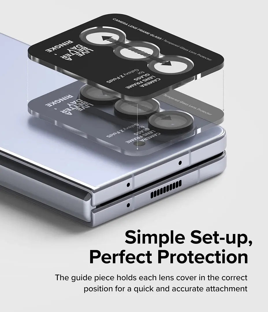 Samsung Galaxy Z Fold 5 Camera Lens Frame Glass Black by Ringke