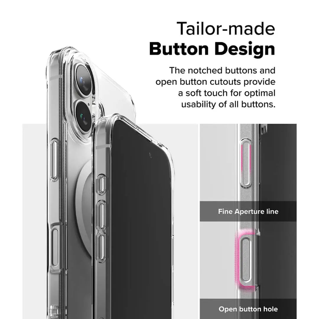 Tailor-made button designed for soft touch and optimal usability