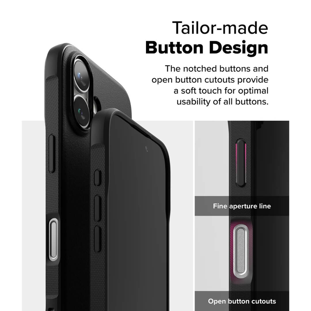 Tailored made button design open cutouts provide soft touch usability of all buttons