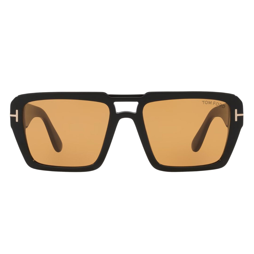 Front view of Tom Ford Redford FT1153 01E featuring an oversized black rectangular frame - Gadgets Online NZ