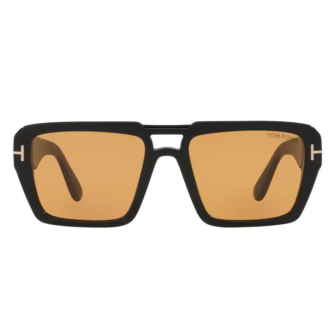Front view of Tom Ford Redford FT1153 01E featuring an oversized black rectangular frame - Gadgets Online NZ