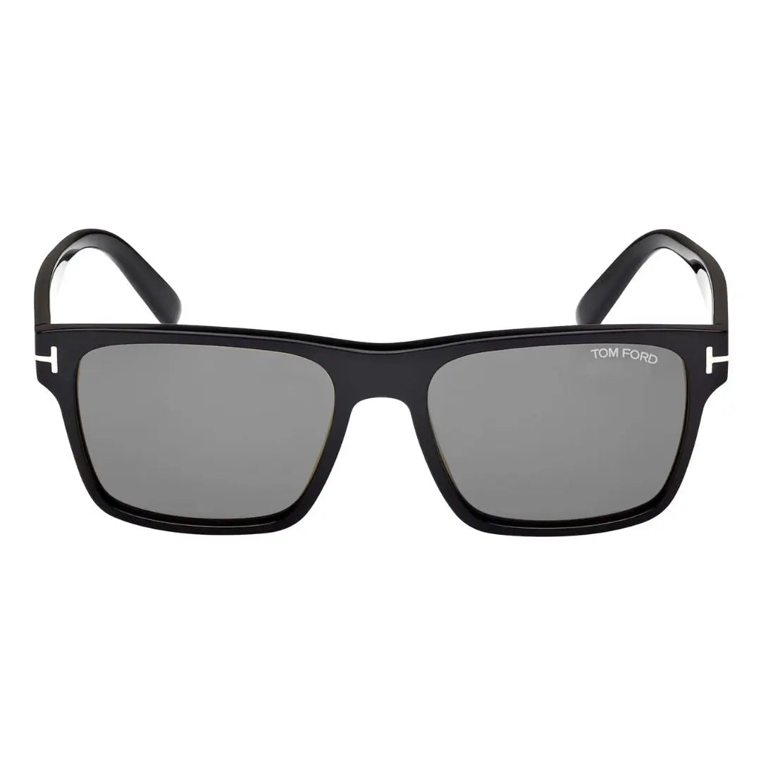 Front view of Tom Ford Calder FT1205 01A featuring a bold black rectangular acetate frame - Gadgets Online NZ