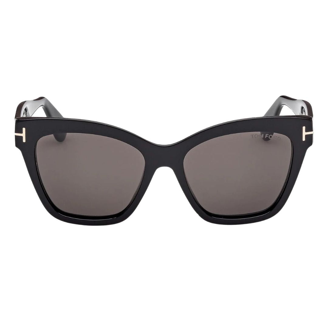 Front view of Tom Ford Elvira FT1217 01A featuring a bold black cat-eye acetate frame - Gadgets Online NZ