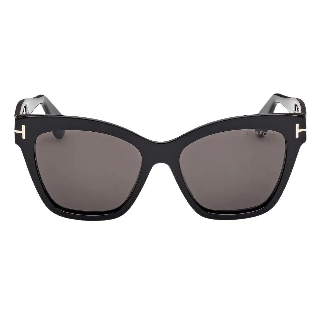 Front view of Tom Ford Elvira FT1217 01A featuring a bold black cat-eye acetate frame - Gadgets Online NZ