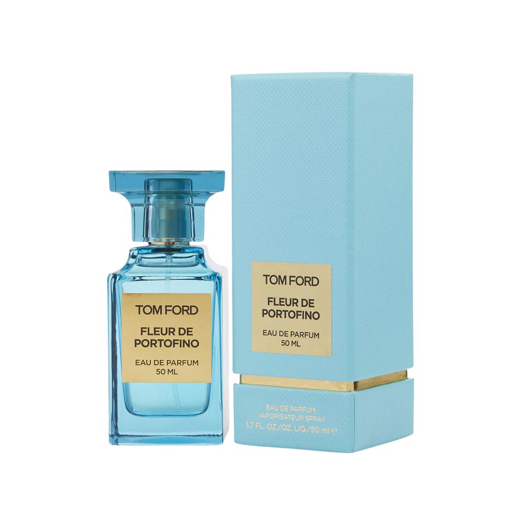 Tom Ford Fleur de Portofino perfume 50ml bottle and packaging on a white background