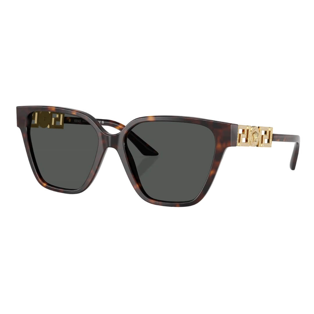 Versace VE4471B 108/87 Sunglasses - Havana Frame, Dark Grey Lens Front Left View