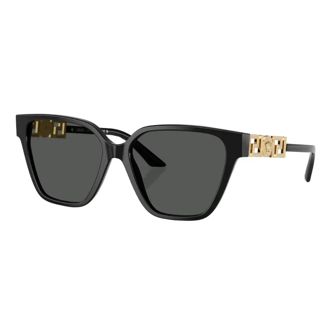 Versace VE4471B GB1/87 Sunglasses - Black Frame, Dark Grey Lens Front Left View