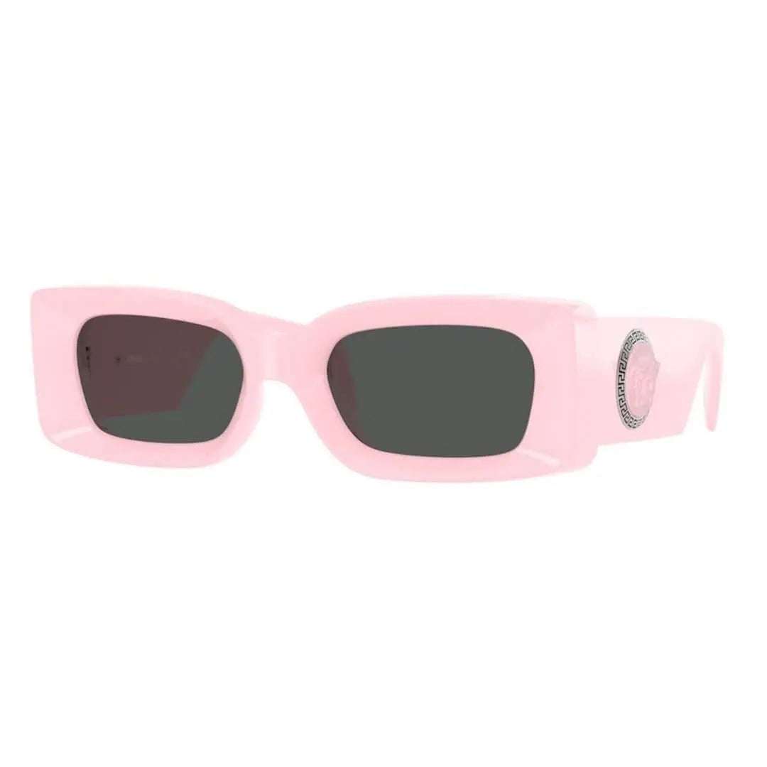 Versace VE4474U 548587 Sunglasses - Pink Frame, Dark Grey Lens Front Left View
