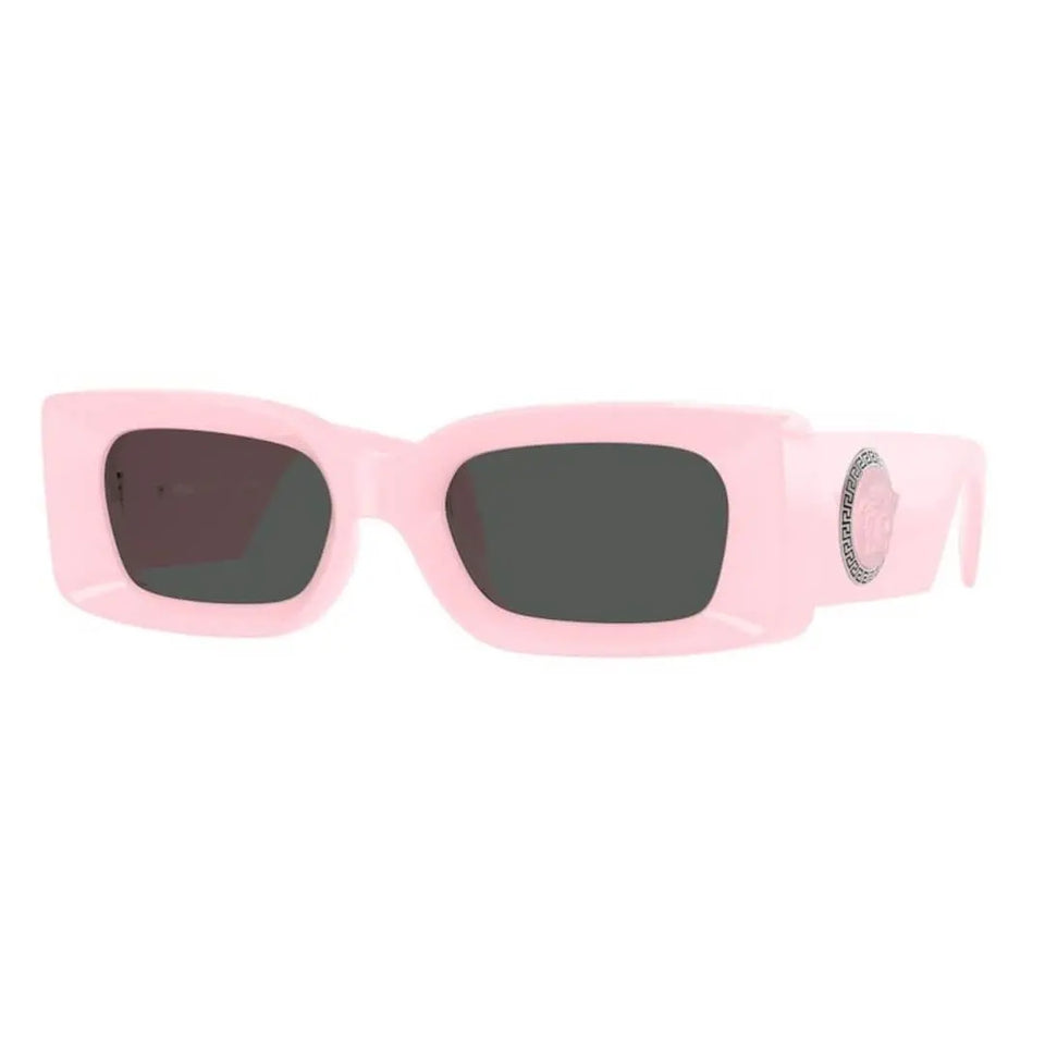 Versace VE4474U 548587 Sunglasses - Pink Frame, Dark Grey Lens Front Left View