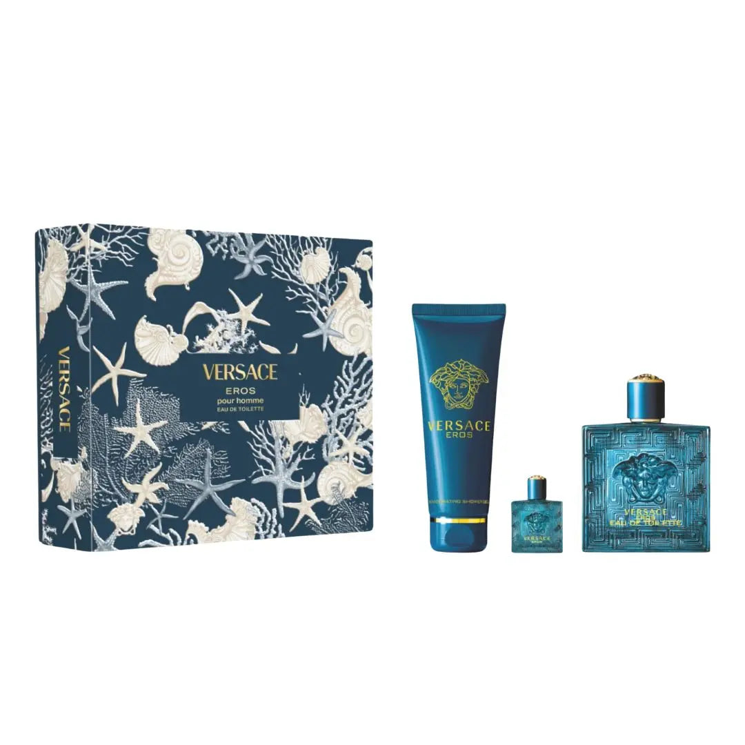 Versace Eros EDT 100ml 3 Piece Gift Set for Men