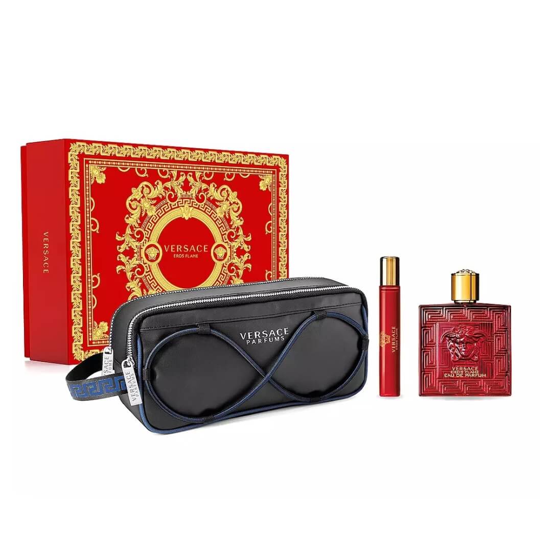 Versace Eros Flame EDP 100ml 3PC Gift Set for Men