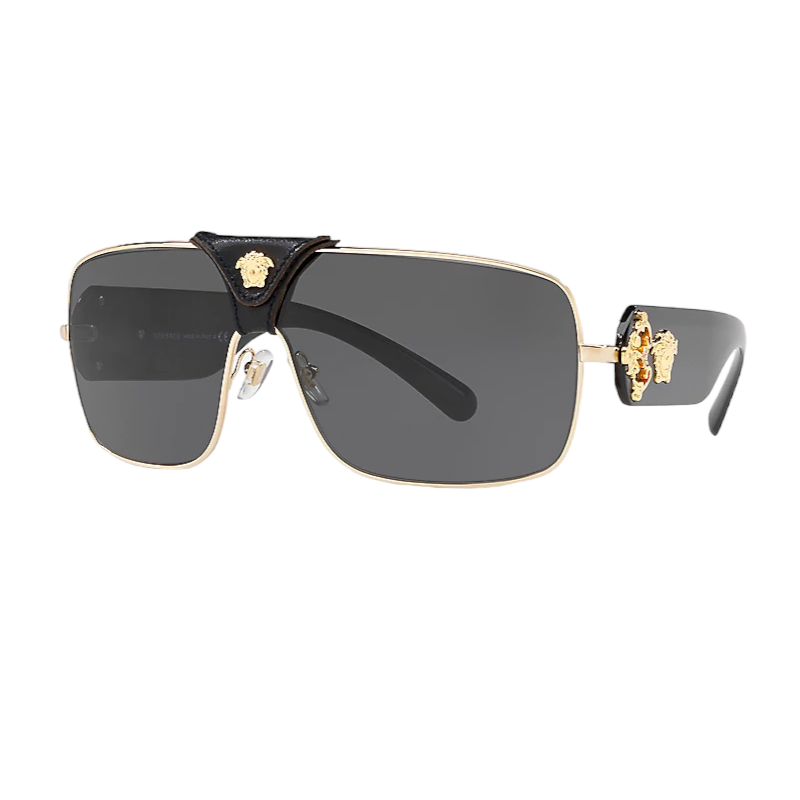 Versace VE2207Q 100287 Sunglasses -Grey-Black & Gold