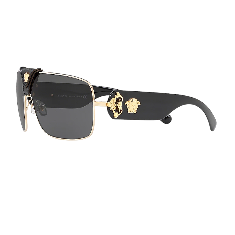 Versace VE2207Q 100287 Sunglasses -Grey-Black & Gold