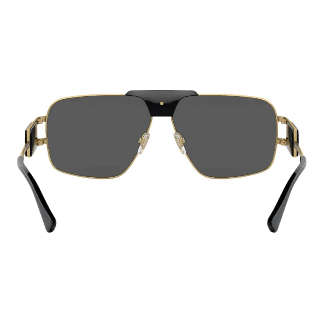Versace VE2251 100287 Sunglasses Gold Frame with Dark Grey Lens Back Side View