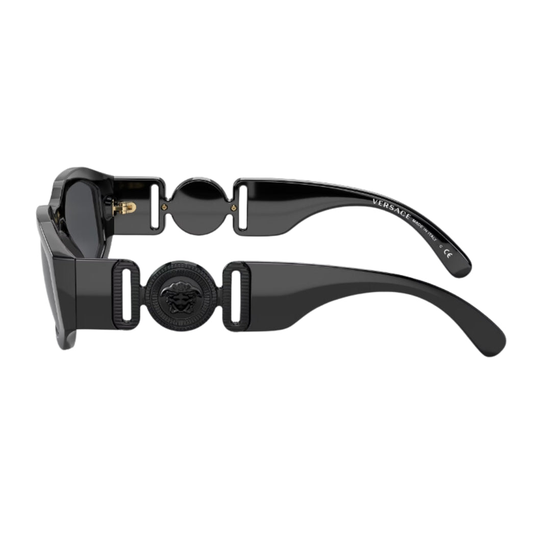 Versace VE4361 536087 Sunglasses Black Frame, Dark Grey Lens Side Frame View