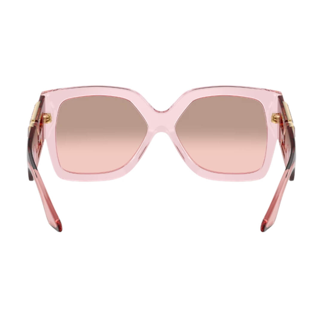Versace VE4402 54727E Transparent Pink Frame, Light Pink Mirror Silver Lens Back Side View