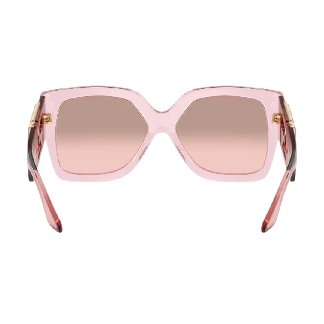 Versace VE4402 54727E Transparent Pink Frame, Light Pink Mirror Silver Lens Back Side View