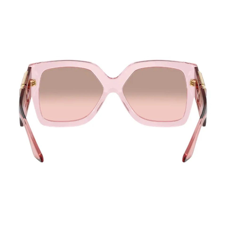 Versace VE4402 54727E Transparent Pink Frame, Light Pink Mirror Silver Lens Back Side View