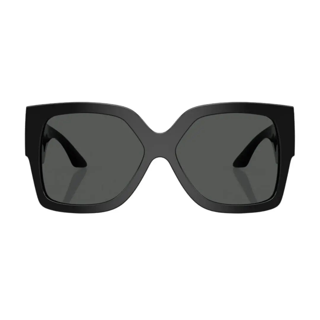 Versace VE4402 547887 Sunglasses Black Frame, Dark Grey Lens Close Up Front View