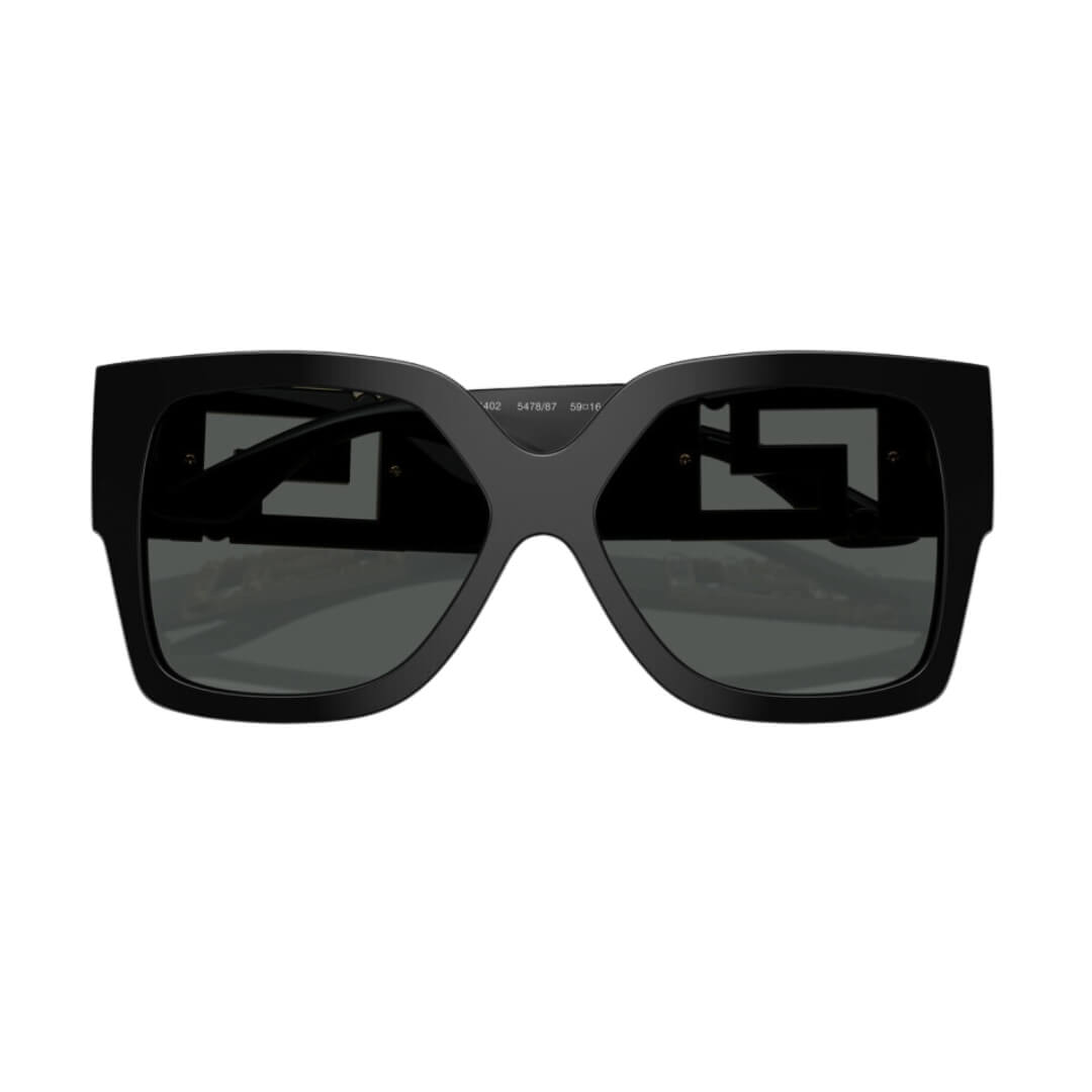 Versace VE4402 547887 Sunglasses Black Frame, Dark Grey Lens Folded View