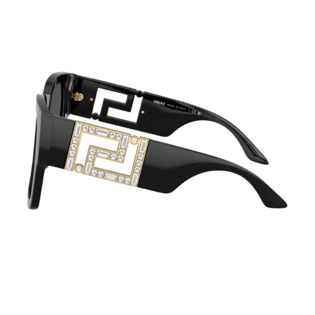 Versace VE4402 547887 Sunglasses Black Frame, Dark Grey Lens Side Frame View