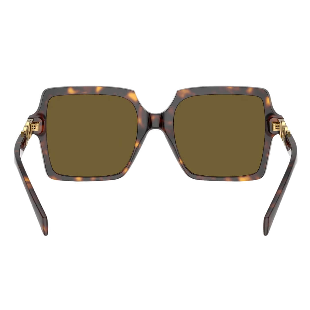 Versace VE4441 108/73 Sunglasses- Havana Frame, Dark Brown Lens Back Side View