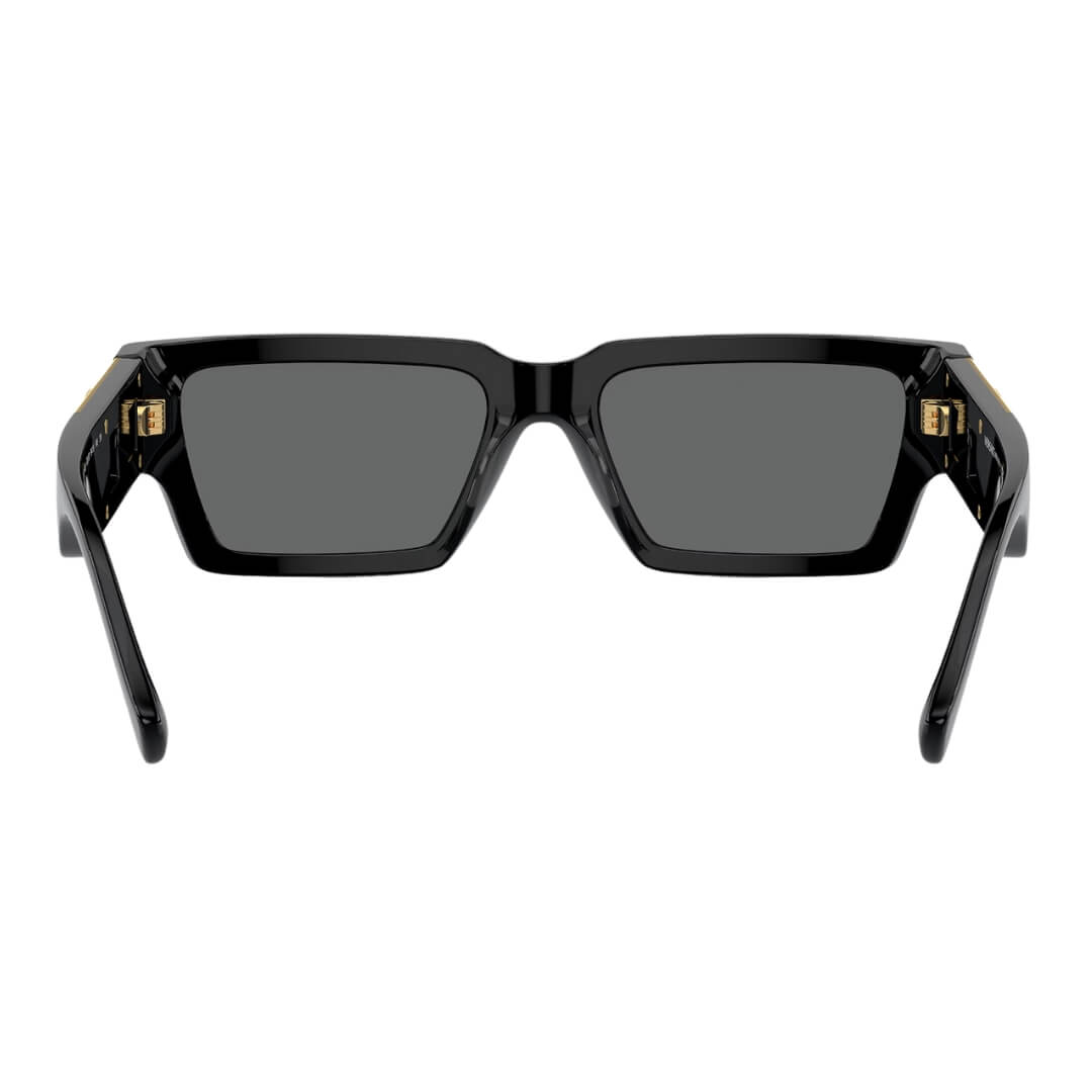 Versace VE4459 GB1/87 Sunglasses - Black Frame, Dark Grey Lens Back Side View