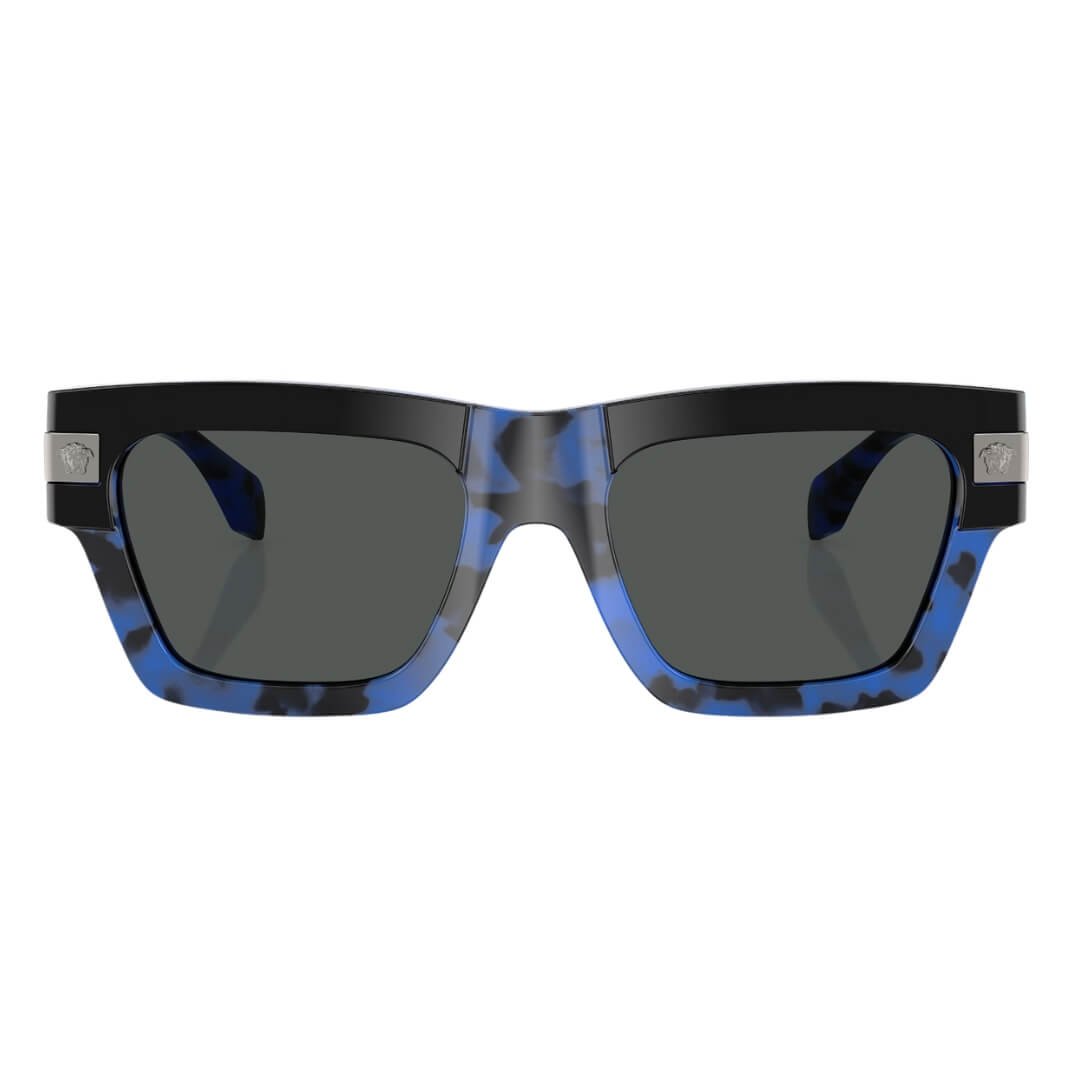 Versace VE4464 545887 - Havana Blue Frame, Dark Grey Lens Folded View