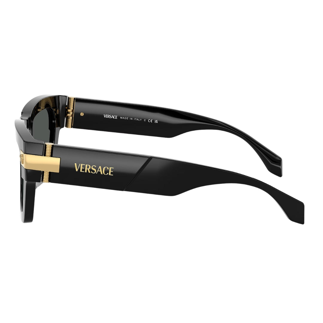 Versace VE4464 GB1/87 Sunglasses - Black Frame, Dark Grey Lens Side Frame View