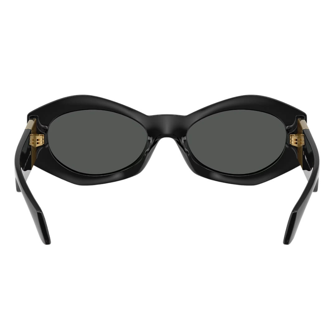 Versace VE4466U GB1/87 Sunglasses - Black Frame, Dark Grey Lens Back Side View