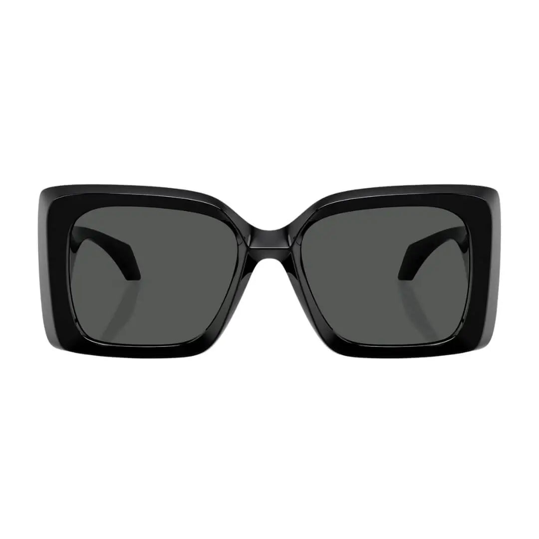Versace VE4467U GB1/87 Sunglasses - Black Frame, Dark Grey Lens Close Up Front View