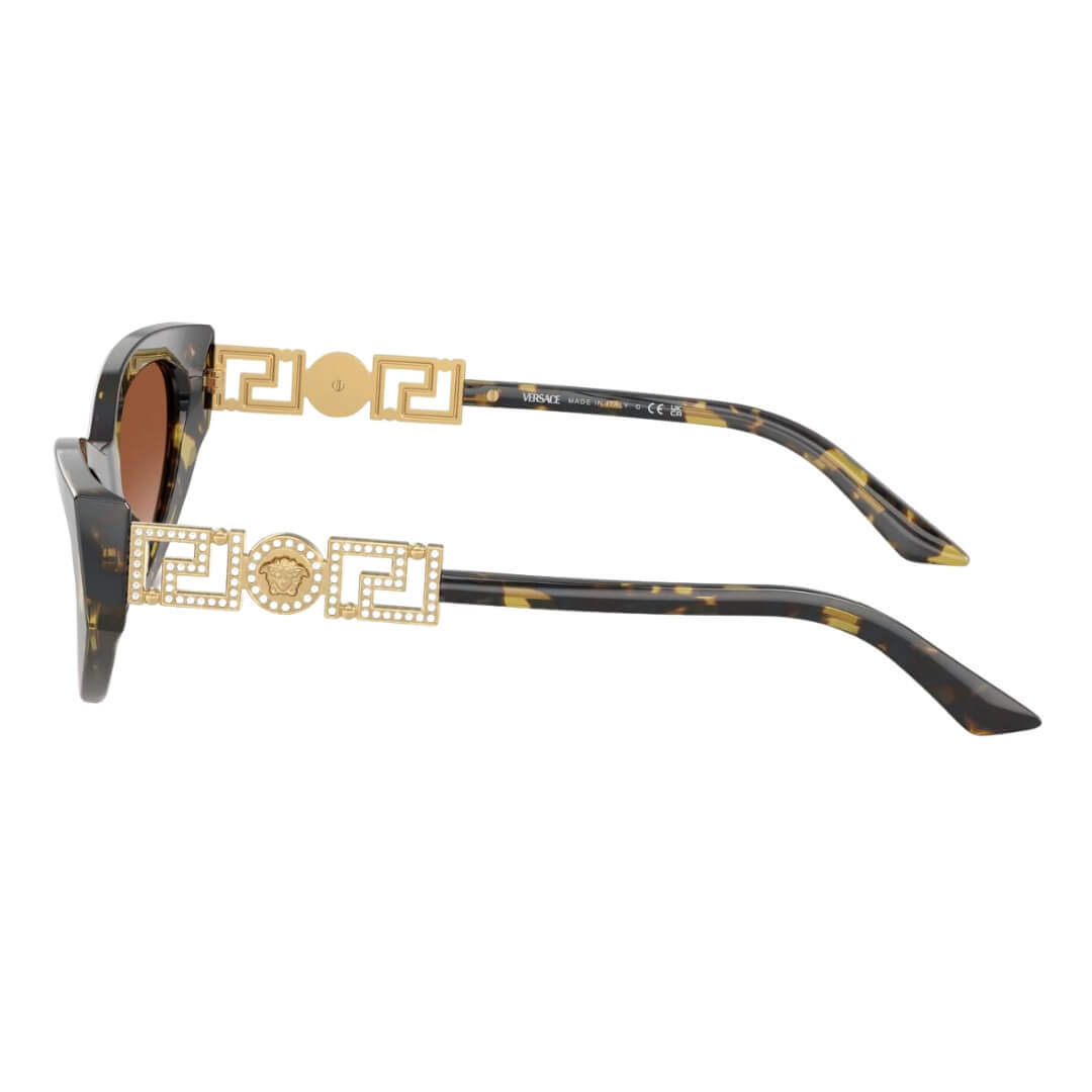 Versace VE4470B 547013 - Havana Frame, Brown Gradient Lens Side Frame View