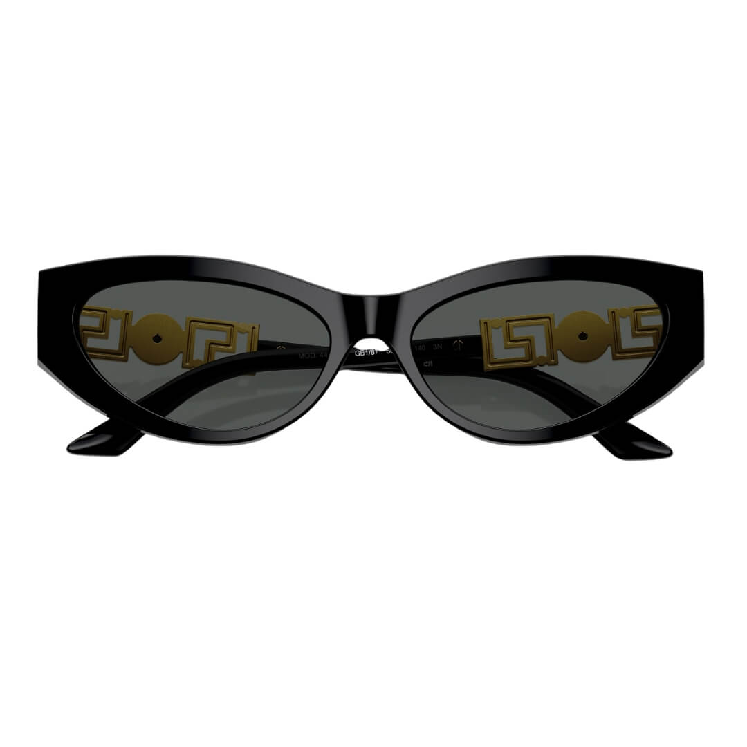 Versace VE4470B GB1/87 - Black Frame, Dark Grey Lens Folded View