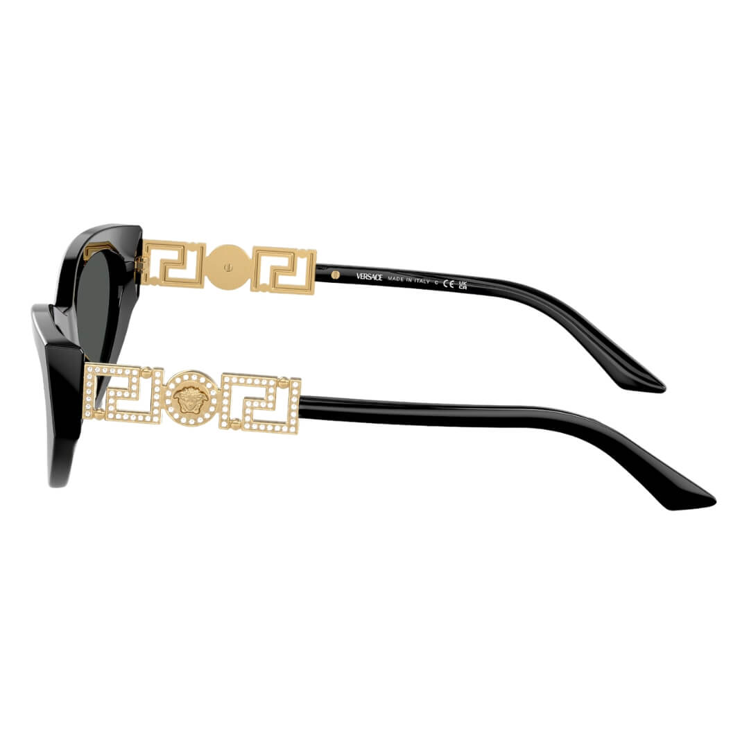 Versace VE4470B GB1/87 - Black Frame, Dark Grey Lens Side Frame View