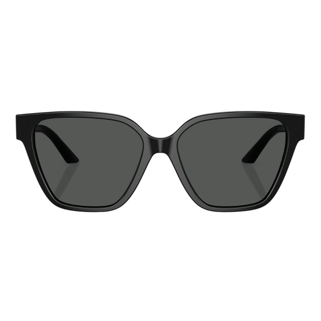 Versace VE4471B GB1/87 Sunglasses - Black Frame, Dark Grey Lens Close Up Front View
