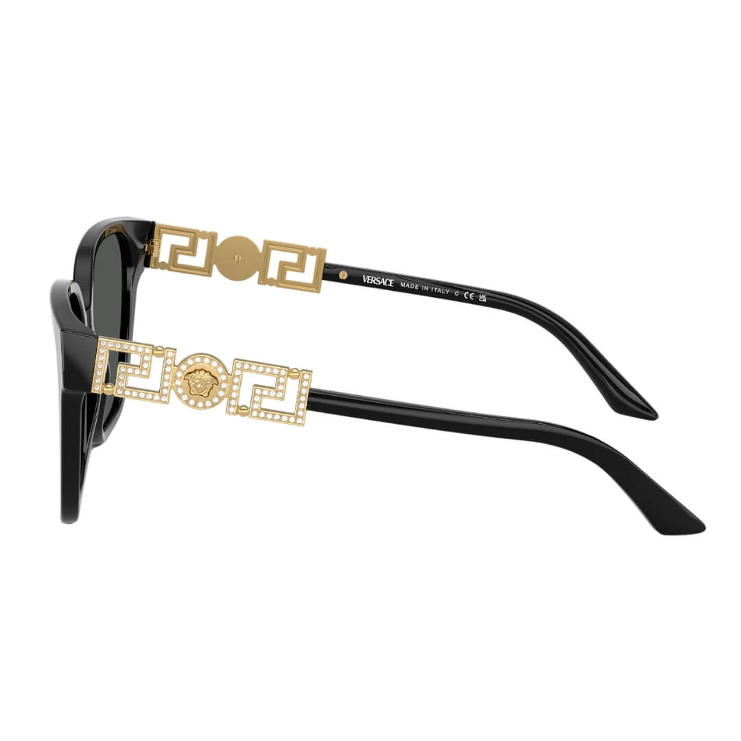 Versace VE4471B GB1/87 Sunglasses - Black Frame, Dark Grey Lens Side Frame View